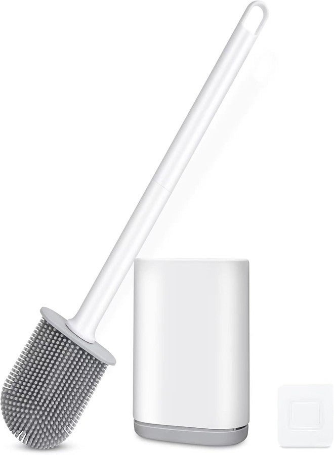 Homedics-ToiletBrush,Silicone Water Drop Toilet Brush and Holder Set, Wall Mounted Deep Cleaning Toilet Bowl Brush for Bathroom ToiletBrush and Holder Set (1, Toilet Brush) - Image 1